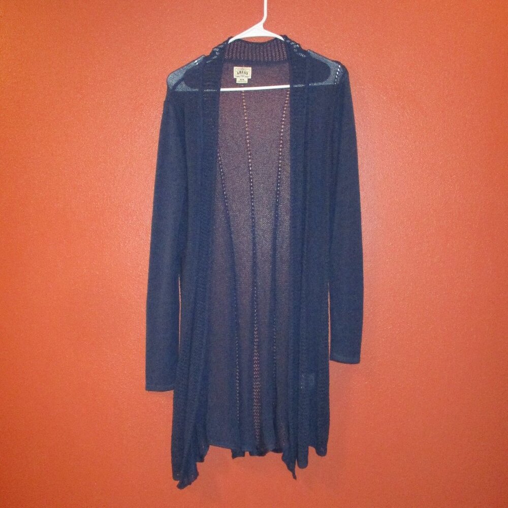 Ariat Sweater Woman Medium Dark Blue Long Sleeve Travel Vacation Wrap Sweater